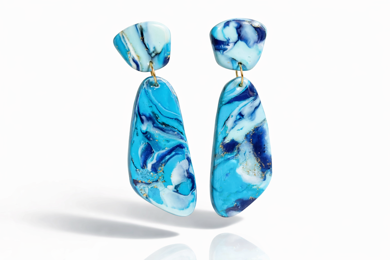 Käsintehdyt turkoosit MIGIA Aura Ocean Marble korvakorut